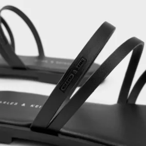 lliana Strappy Slide Sandals - Black, 5